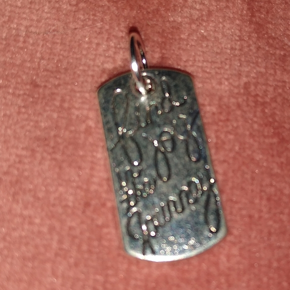 Silver Mini Dog Tag Shaped Joy Charm Necklace Bracelet Inspiration Word Pendant - Picture 5 of 6